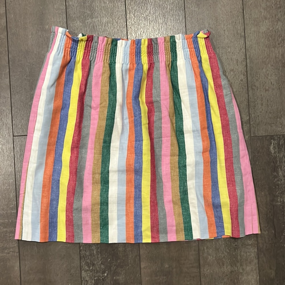 JCrew Multicolor Striped Linen Blend Mini Skirt, size 2